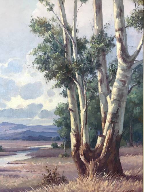 INVESTMENT ART !!! GIUSEPPE CATTY (CATARUZZA)  (SA 1914 - 1994) OIL ON BOARD - AWESOME FRAME