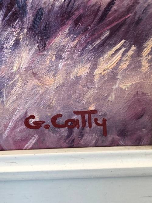 INVESTMENT ART !!! GIUSEPPE CATTY (CATARUZZA)  (SA 1914 - 1994) OIL ON BOARD - AWESOME FRAME