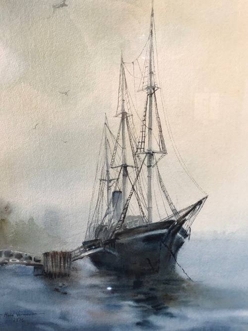 INVESTMENT ART !! MARIE VERMEULEN (BREEDT) 1954 - ORIGINAL RARE WATERCOLOR DATED 1976