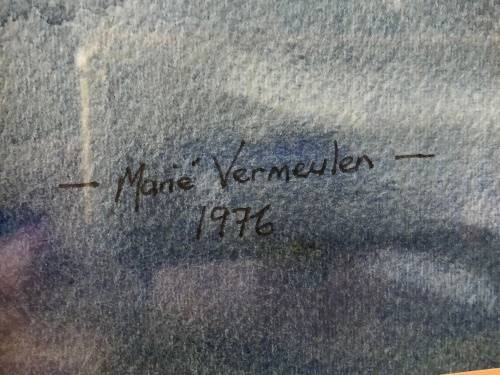 INVESTMENT ART !! MARIE VERMEULEN (BREEDT) 1954 - ORIGINAL RARE WATERCOLOR DATED 1976