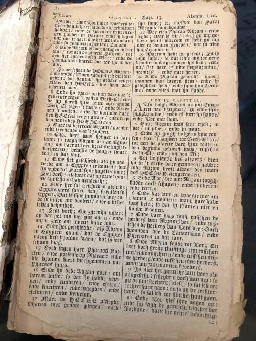 WOW !!! LEATHER BOUND - ANTIQUE DUTCH BIBLE BY JOHANNES ENSCHEDE & SONS c 1884