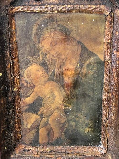 WOW !!! ANTIQUE - POSSIBLY 18th CENTURY, RUSSIAN ORTHODOX ICON HINGED TRAVELLING SHRINE