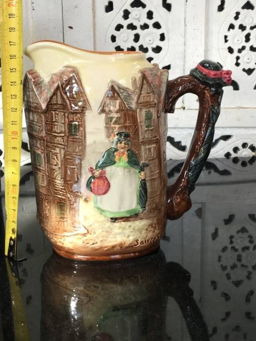 Rare Royal Doulton Dickens Series G 'Sairey Gamp' Relief Moulded Jug D6395 c1953