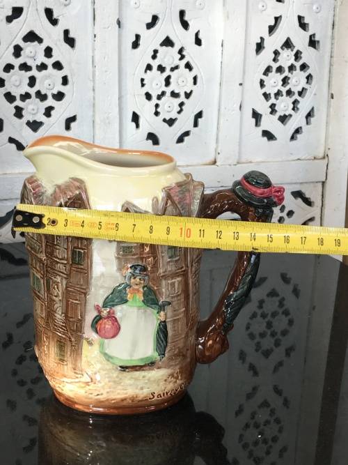 Rare Royal Doulton Dickens Series G 'Sairey Gamp' Relief Moulded Jug D6395 c1953