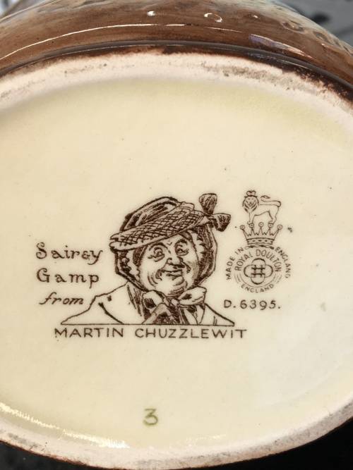 Rare Royal Doulton Dickens Series G 'Sairey Gamp' Relief Moulded Jug D6395 c1953