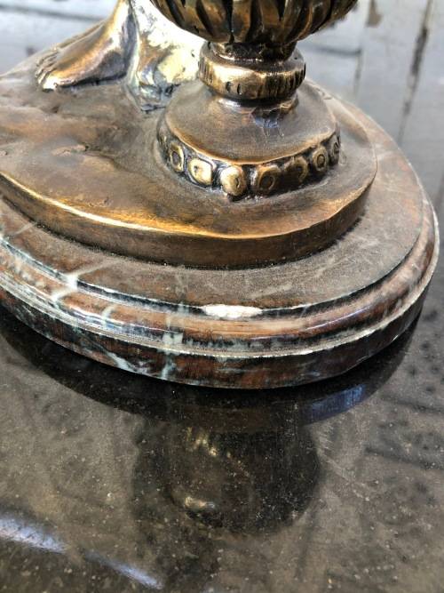 WOW !!! GORGEOUS SIGNED ART DECO SEMI-NUDE BRONZE ON A MARBLE BASE - STUNNING INVESTMENT PIECE