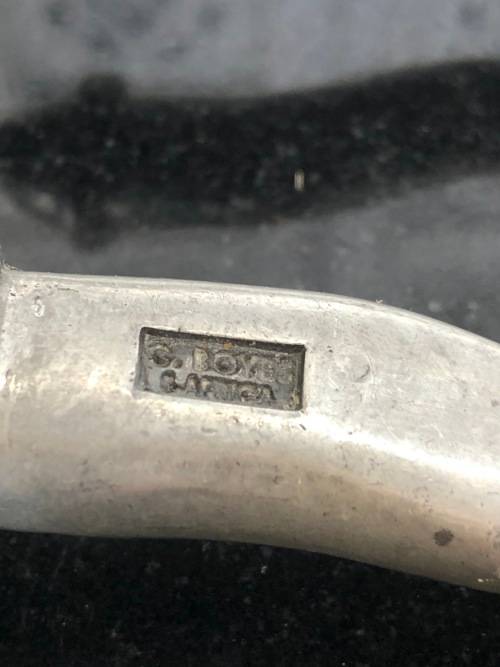 WOW !!! VINTAGE CARROL BOYES PEWTER SALAD SERVERS - WAVE PATTERN