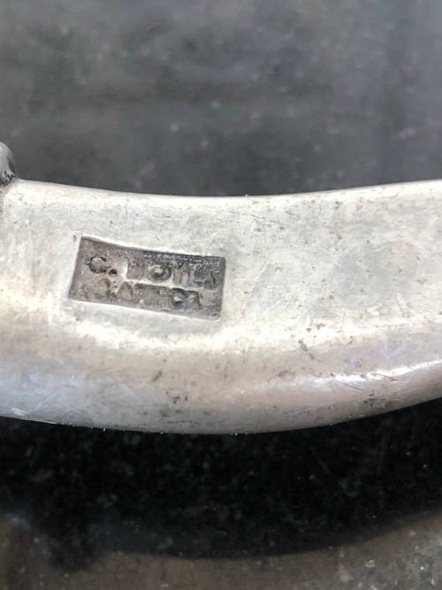 WOW !!! VINTAGE CARROL BOYES PEWTER SALAD SERVERS - WAVE PATTERN