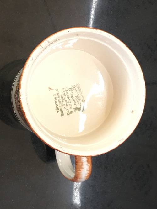 Victorian Scene "The Olden Days" Lancaster & Sandland  Beer Jug Yeoman EPNS  protect band