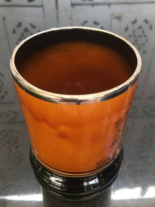 Arthur Wood Tankard "Ye Olde Coaching Days" England High Gloss Porcelain with Silver Gilt