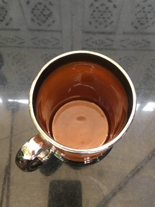 Arthur Wood Tankard "Ye Olde Coaching Days" England High Gloss Porcelain with Silver Gilt