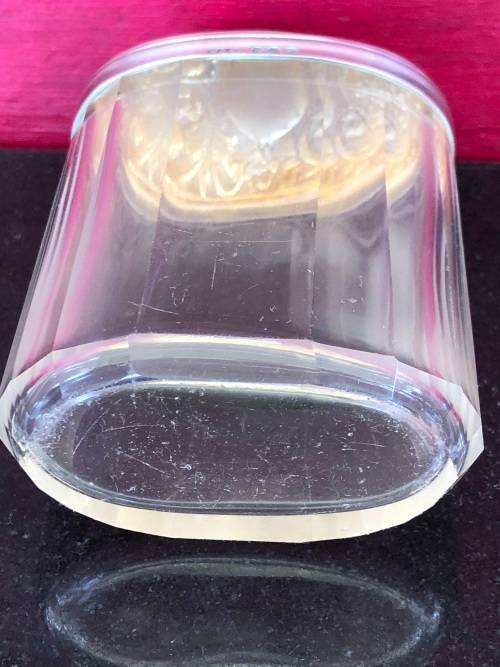 ANTIQUE HALLMARKED STERLING SILVER TOPPED CRYSTAL SCENT BOTTLE - W. GRIFFITHS BIRMINGHAM  - c1916