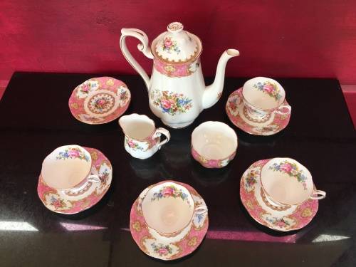 13 Piece Delightful Vintage "Lady Carlyle"  Royal Albert Bone China England