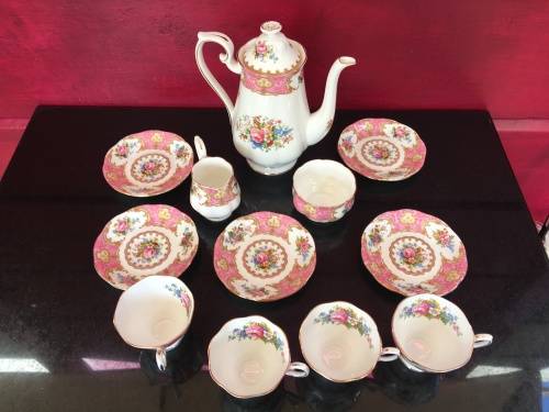 13 Piece Delightful Vintage "Lady Carlyle"  Royal Albert Bone China England