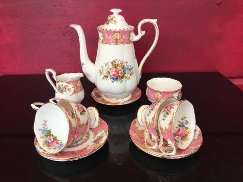 13 Piece Delightful Vintage "Lady Carlyle"  Royal Albert Bone China England