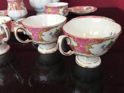 13 Piece Delightful Vintage "Lady Carlyle"  Royal Albert Bone China England