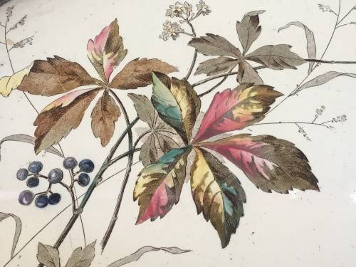 Antique Silverplate WMF Württembergische Metallwarenfabrik Gallery Tray with painted Porcelain Inlay