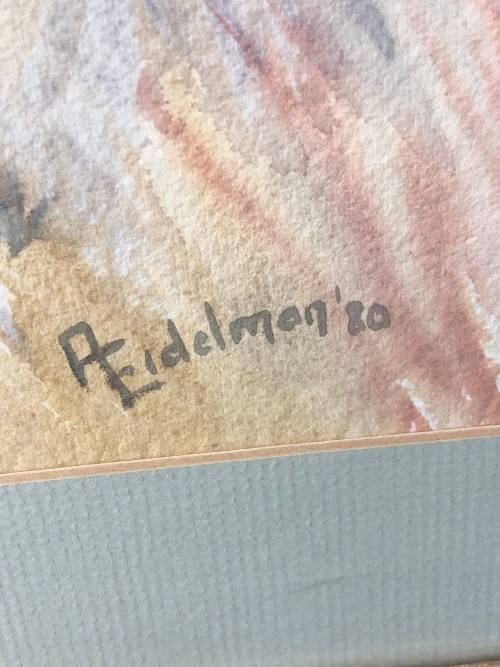 STUNNING LARGE FRAMED WATERCOLOR PAINTING OF BLUEGUM TREES DATED 1980 BY A. EIDELMAN