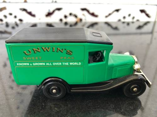 WOW !!! MODEL A FORD VAN BY LLEDO - DAYS GONE BY - UNWIN'S SWEET PEAS - METAL WITH PLASTIC TRIM