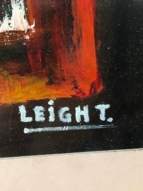 ABSOLUTELY STUNNING FRAMED HEAVY PALETTE OIL ON BOARD BY LEIGH THOMPSON - TITLED ON THE REAR