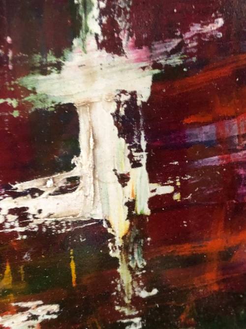 ABSOLUTELY STUNNING FRAMED HEAVY PALETTE OIL ON BOARD BY LEIGH THOMPSON - TITLED ON THE REAR