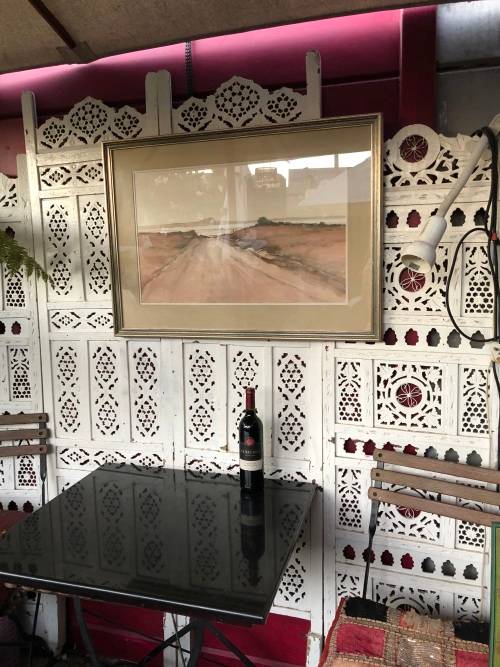 BEAUTIFUL LARGE WATERCOLOUR PAINTING TITLED ON THE REAR "ROAD TO ELANDSBAAI WESTCOAST" - UNSIGNED