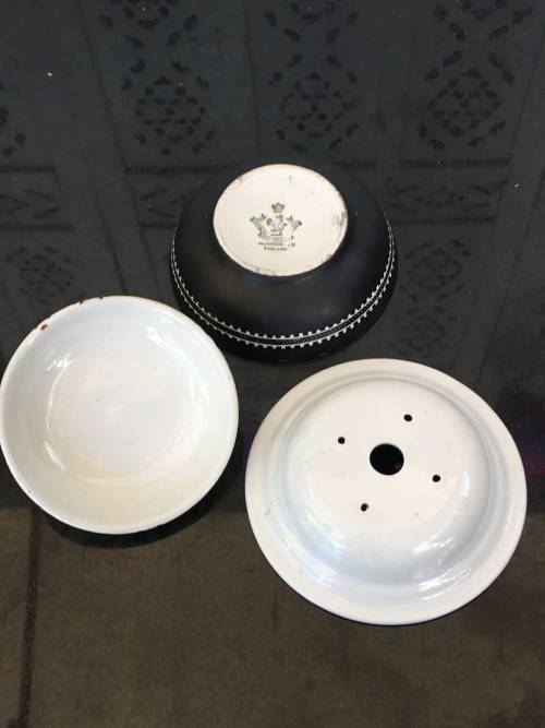 RARE c1910 Marked Royal Staffordshire Pottery Wilkinson LTD England 3 Piece Soap Dish