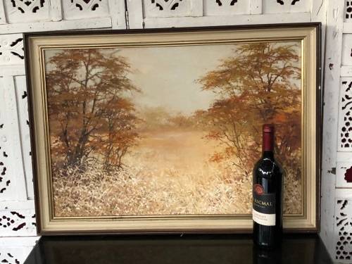 STUNNING FRAMED VINTAGE LANDSCAPE OIL ON BOARD PAINTING SIGNED BUTLER
