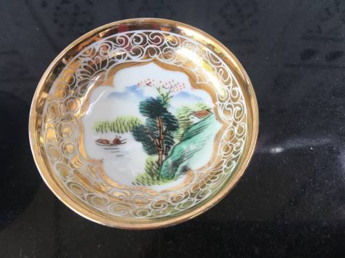 Beautiful lot Old Hand Painted Chinese Porcelain Sauce Bowls.