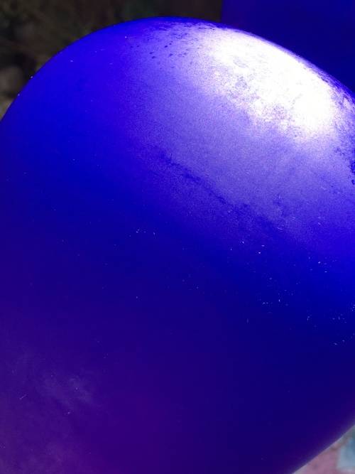 Vintage Matt Blue Glass Vase