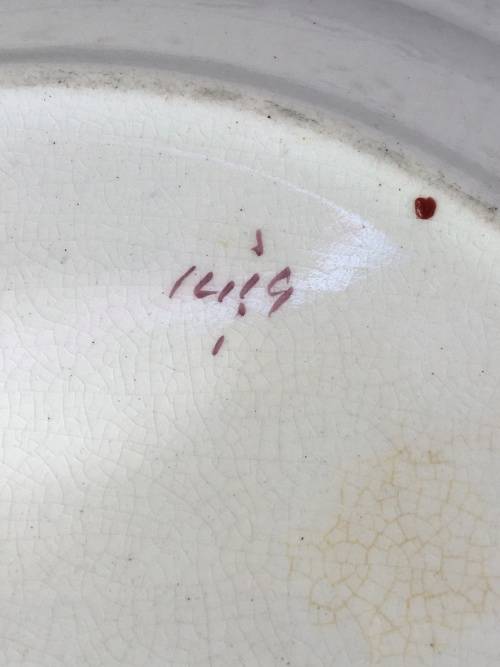 Large Ultra Rare 19 Century Royal Crown Impressed mark  Imari Deco Flat Bowl/Centre Piece.