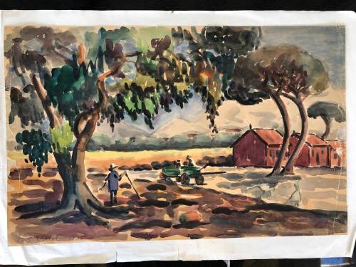 WOW !! CHARLES THEODORE VILLET ( 1896 - 1963) - STUNNING WATERCOLOR PAINTING No 26 - TITLED & SIGNED