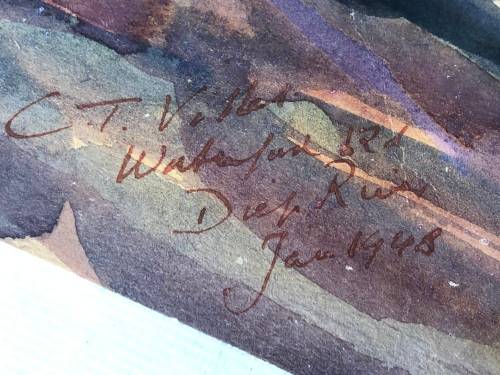 WOW !! CHARLES THEODORE VILLET ( 1896 - 1963) - STUNNING WATERCOLOR PAINTING No 26 - TITLED & SIGNED