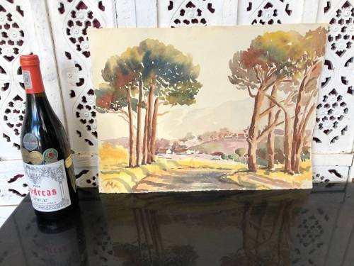 WOW !! CHARLES THEODORE VILLET ( 1896 - 1963) - STUNNING WATERCOLOR PAINTING No  80 - SIGNED