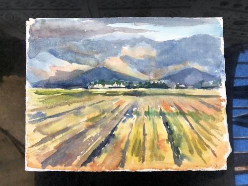 WOW !! CHARLES THEODORE VILLET ( 1896 - 1963) - STUNNING UNFRAMED WATERCOLOR PAINTING No 68 - SIGNED