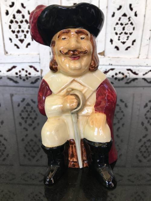 Cavalier c1905-1933 Genuine Staffordshire Shorter & Sons England H/Painted Tobi Pint Jug.