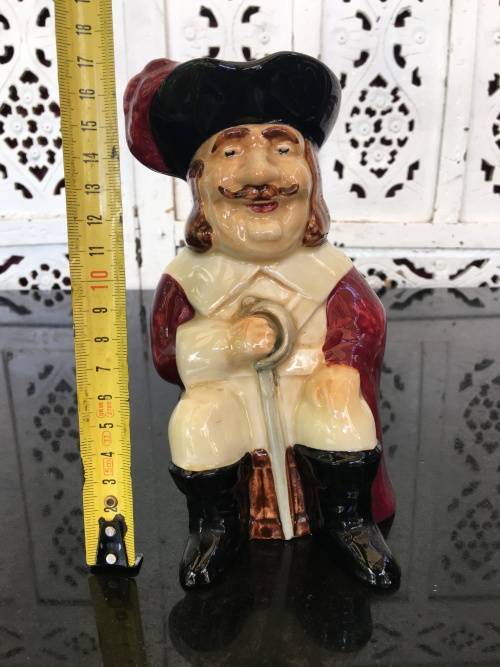 Cavalier c1905-1933 Genuine Staffordshire Shorter & Sons England H/Painted Tobi Pint Jug.