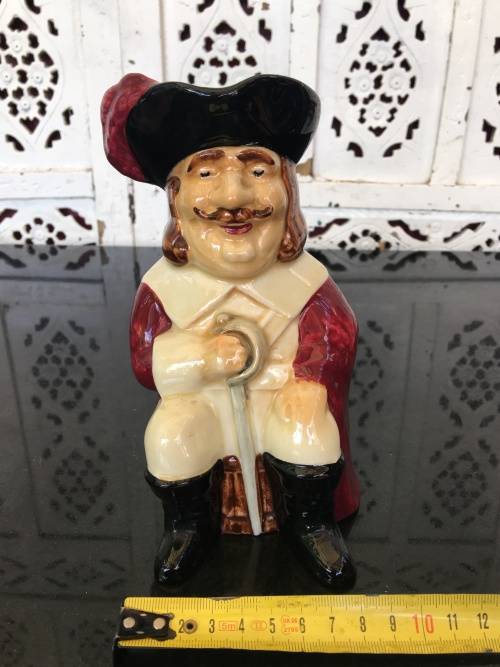 Cavalier c1905-1933 Genuine Staffordshire Shorter & Sons England H/Painted Tobi Pint Jug.