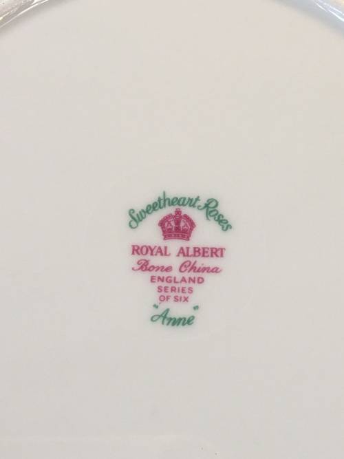 Royal Albert Bone China "Rosemary" c1950-1970 "Sweetheart Roses" Std Size Tea Trio Display Item