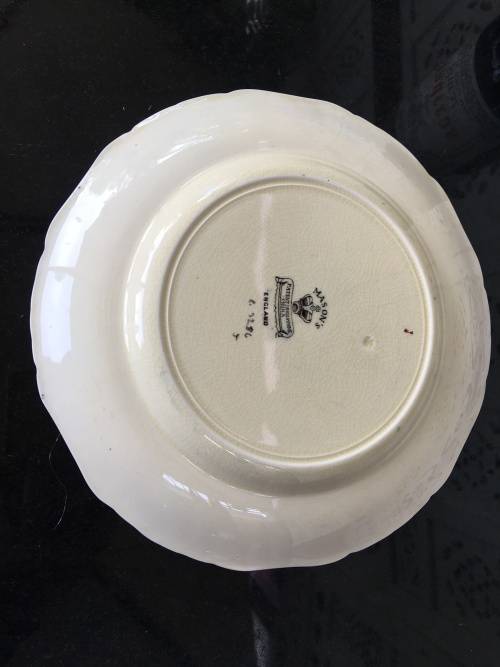 Antique Mason's Patent Ironstone China England Marked Hand Painted Imari Flat Dish 24cm
