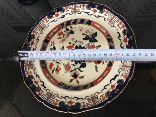 Antique Mason's Patent Ironstone China England Marked Hand Painted Imari Flat Dish 24cm