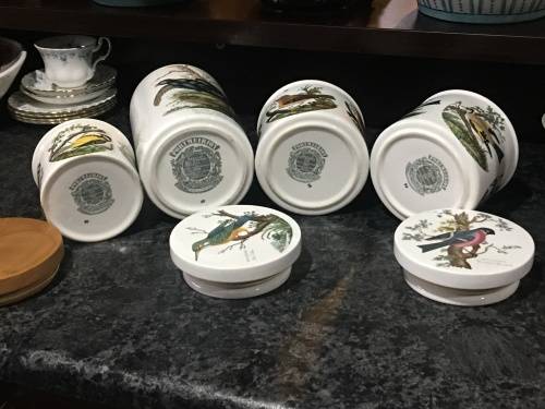 Vintage Portmeirion Birds Of Britain By E. Donavan/Susan Williams-Ellis Porcelain Storage Jars