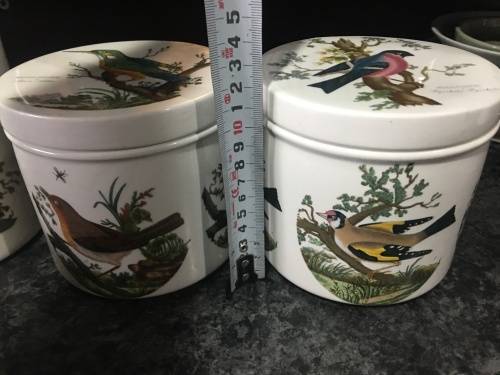Vintage Portmeirion Birds Of Britain By E. Donavan/Susan Williams-Ellis Porcelain Storage Jars