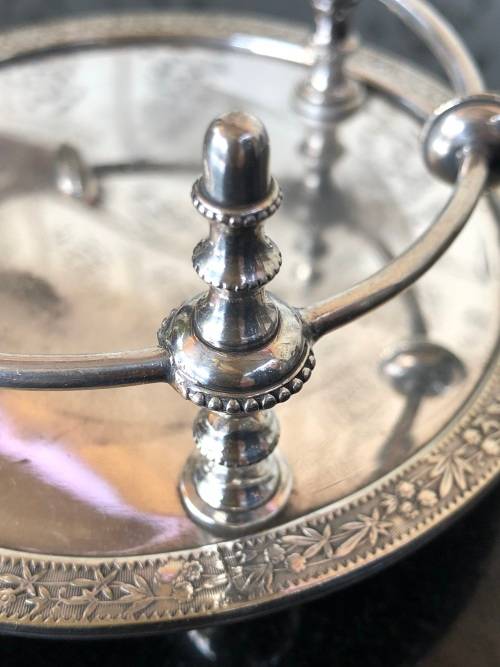 STUNNING THOMAS WOOLLEY VERY DECORATIVE SILVERPLATE HALLMARKED WINE COASTER - CLEARLY MARKED