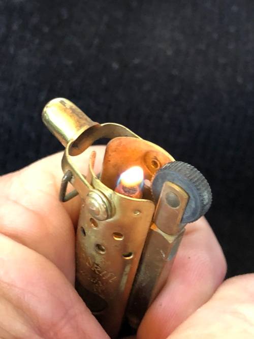 AWESOME VINTAGE KLIPDRIFT BRANDY CIGARETTE LIGHTER - COMPLETE AND WORKING 100% - c 1940's