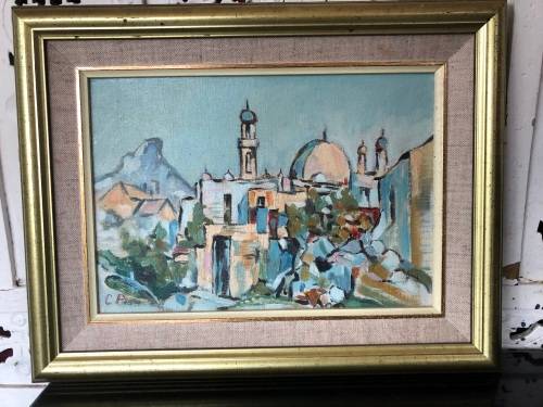 INVESTMENT ART - OIL ON CANVAS LAID ON BOARD DISTRICT SIX SIGNED CP - POSSIBLY CONSTANCE PENSTONE