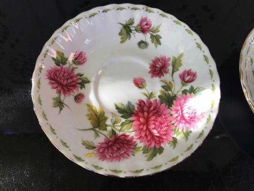 Royal Albert Bone China Chrysanthemum & Snowdrop Saucers