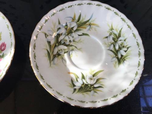 Royal Albert Bone China Chrysanthemum & Snowdrop Saucers