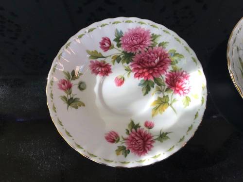 Royal Albert Bone China Chrysanthemum & Snowdrop Saucers