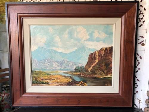 INVESTMENT ART !! DINO PARAVANO (SA 1935 - ) GORGEOUS LARGE OIL ON BOARD LANDSCAPE - EXQUISITE FRAME